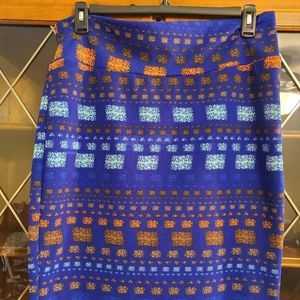 Lularoe Cassie skirt - NWOT - size 2XL - blue and orange print